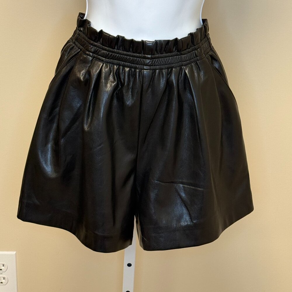 Faux Leather Shorts Black